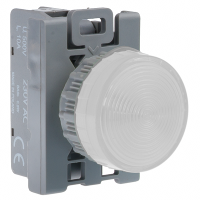 LAMPKA SYGN. BIAŁA 230V ŻARÓWKA STANDARD (SP22-LB-230-BA9S.)